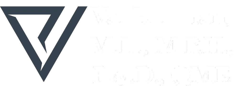 Logo with professional titles and initials.
